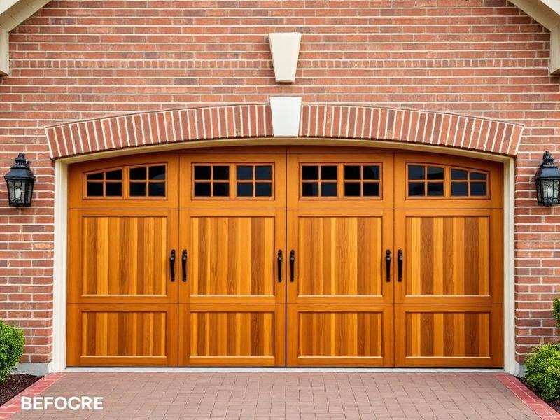Premium wood garage door installation by Summitville Garage Doors